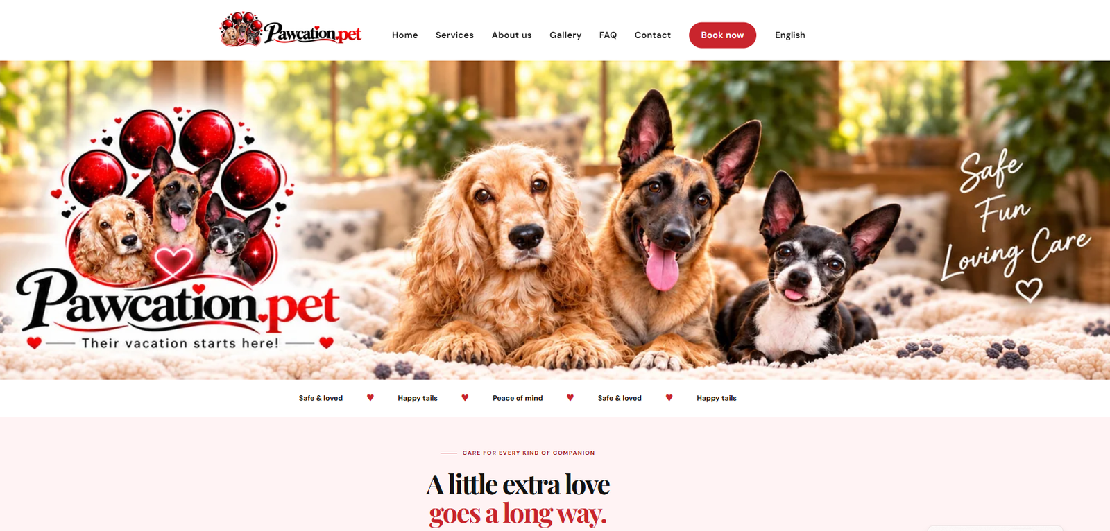 Pawcations.pet website